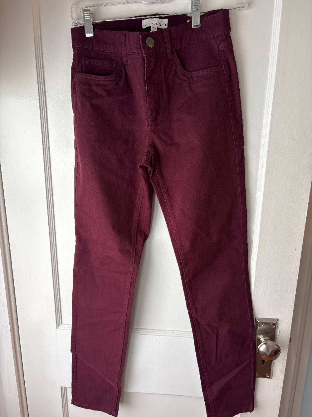 Loft Burgundy Skinny Pant, Sz 24, NWT